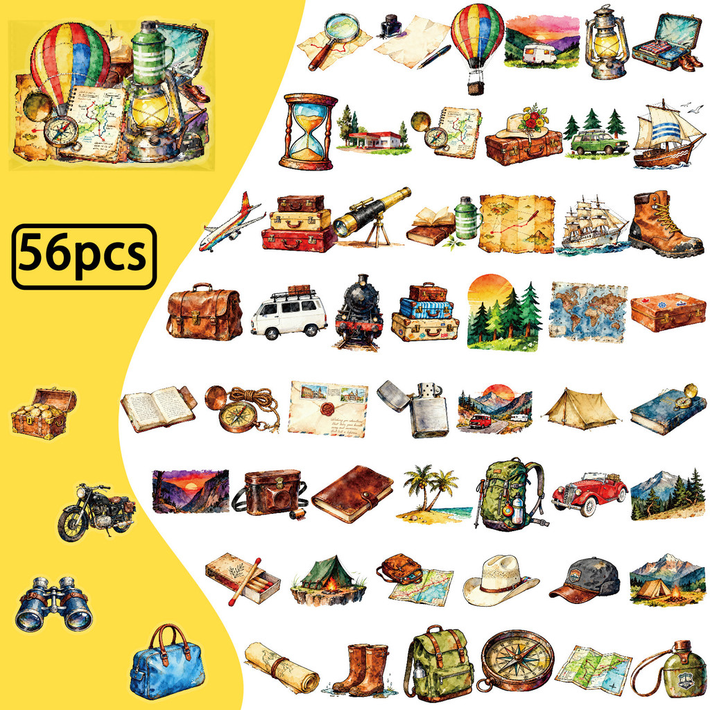 56Pcs Travel & Outdoor PET Sti - Outdoor Adventure Stores ulasan dan harga